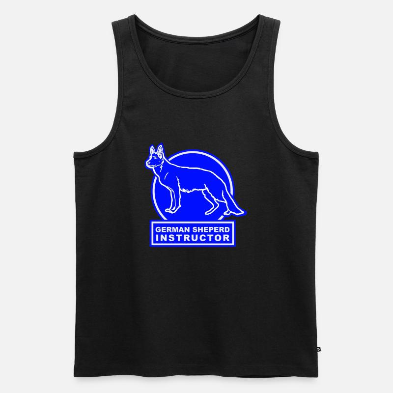 German Shepard Instructor blue - Männer Premium Bio Tank Top - Schwarz