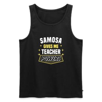 Samosa me donne des pouvoirs de professeur drôle de professeur - Débardeur bio Premium Homme - noir - Devant - Michal (187cm)