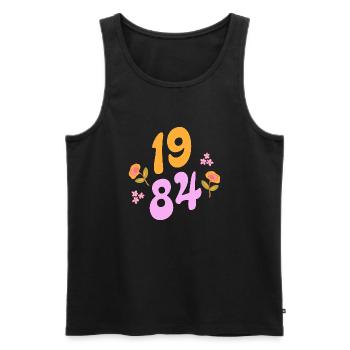 1984 - Men's Premium Organic Tank Top - black - Front - Michal (187cm)