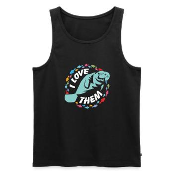 I love manatees - Men's Premium Organic Tank Top - black - Front - Michal (187cm)