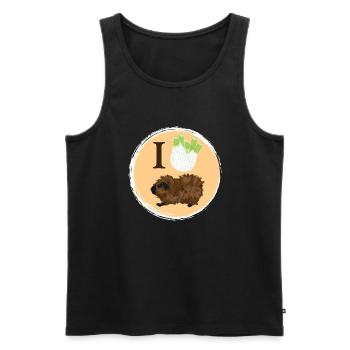 Design mit einem Rosetten-Meerschweinchen 4 - Männer Premium Bio Tank Top - Schwarz - Vorne - AI Model Male 178 light (178cm)