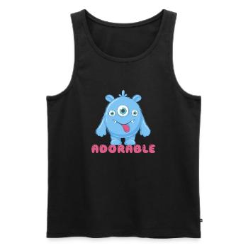 Adorable little cheerful monster. Funny gift idea. - Men's Premium Organic Tank Top - black - Front - Michal (187cm)