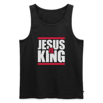 jesus is king Zitat - Männer Premium Bio Tank Top - Schwarz - Vorne - Michal (187cm)