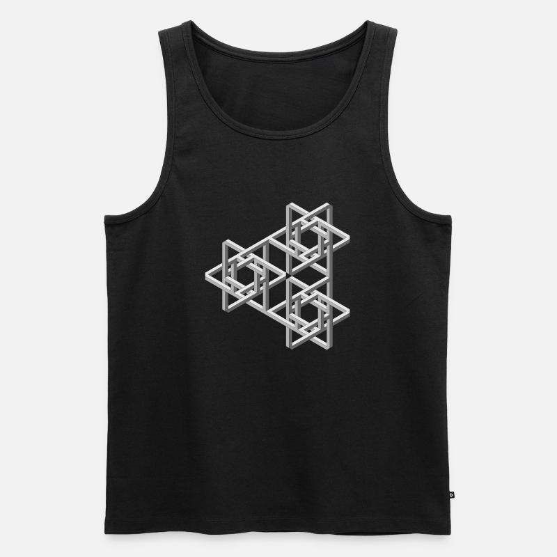 Esher-Illusion - Männer Premium Bio Tank Top - Schwarz