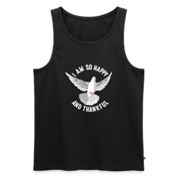 I am so happy and thankful - Männer Premium Bio Tank Top - Schwarz - Vorne - Michal (187cm)