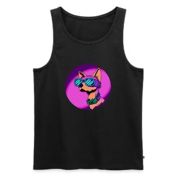 Cyber chien - Débardeur bio Premium Homme - noir - Devant - Michal (187cm)