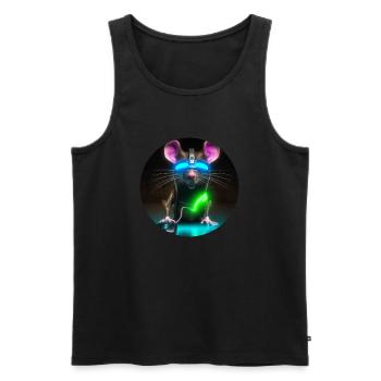 Cyber-Maus - Männer Premium Bio Tank Top - Schwarz - Vorne - AI Model Male 178 light (178cm)