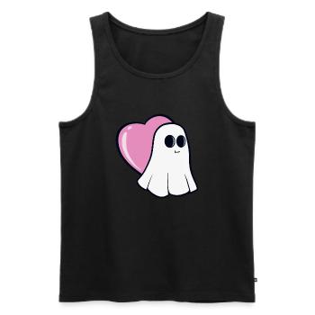 Ghostly love - Men's Premium Organic Tank Top - black - Front - AI Model Male 178 light (178cm)