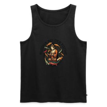 BUDDHA at Pisces - Men's Premium Organic Tank Top - black - Front - AI Model Male 178 light (178cm)