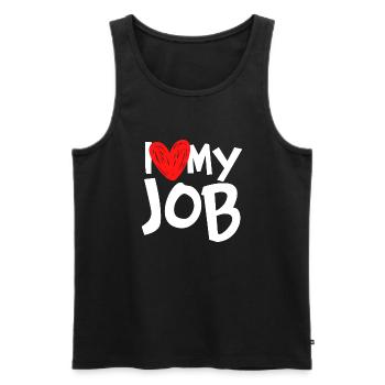 Ich liebe meinen Job - Männer Premium Bio Tank Top - Schwarz - Vorne - Michal (187cm)
