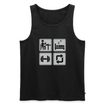 Bodybuilder Kraftsport Fitness Motiv - Männer Premium Bio Tank Top - Schwarz - Vorne - Michal (187cm)