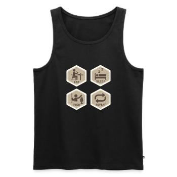 Lustiger Angler Fischer Spruch Angeln - Männer Premium Bio Tank Top - Schwarz - Vorne - Michal (187cm)