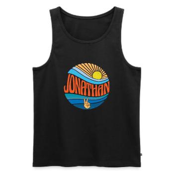 Jonathan Shirt Vintage Sunset Jonathan Groovy Tie - Men's Premium Organic Tank Top - black - Front - AI Model Male 178 light (178cm)