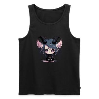 Kawaii Demon Girl - Kawaii Anime Baby Devil - Männer Premium Bio Tank Top - Schwarz - Vorne - Michal (187cm)