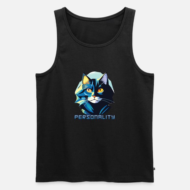 Katze Persönlichkeit - Männer Premium Bio Tank Top - Schwarz
