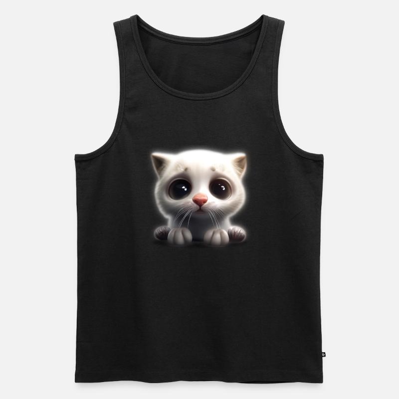 Super süßes Kätzchen - Männer Premium Bio Tank Top - Schwarz