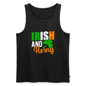 irish and horny - Men's Premium Organic Tank Top - black - Front - Michal (187cm)