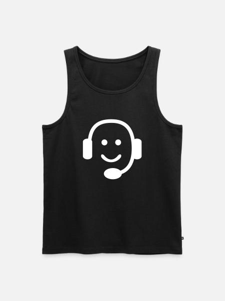Headset - Männer Premium Bio Tank Top - Schwarz