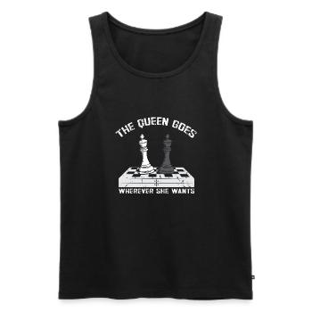 Lusitger Schachspieler Spruch I Schach - Männer Premium Bio Tank Top - Schwarz - Vorne - Michal (187cm)