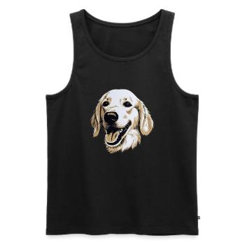 Golden Retriever Dog Lover - Débardeur bio Premium Homme - noir - Devant - AI Model Male 178 light (178cm)