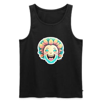 Glücklich in den Frühling - Männer Premium Bio Tank Top - Schwarz - Vorne - Michal (187cm)