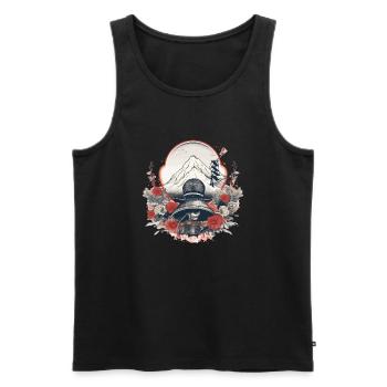 Vintage mountain - Men's Premium Organic Tank Top - black - Front - Michal (187cm)