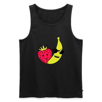 Fraise Banane - Débardeur bio Premium Homme - noir - Devant - Michal (187cm)