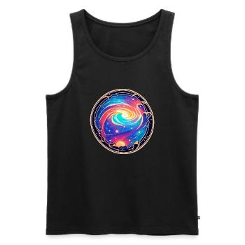 Space storm - Men's Premium Organic Tank Top - black - Front - AI Model Male 178 light (178cm)