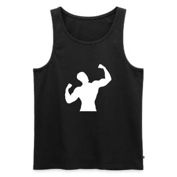 Muskelmann - Männer Premium Bio Tank Top - Schwarz - Vorne - Michal (187cm)