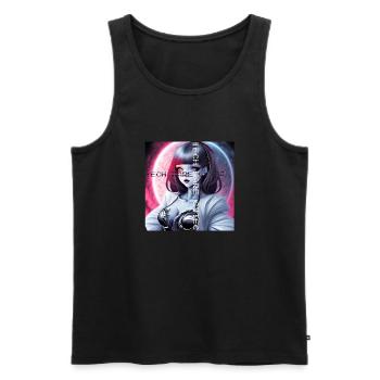 🌙 Umarme das Neon-Mondlicht 🌙 - Männer Premium Bio Tank Top - Schwarz - Vorne - AI Model Male 178 light (178cm)