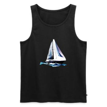 voilier voilier voilier voilier voilier voilier - Débardeur bio Premium Homme - noir - Devant - Michal (187cm)