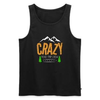 Verrückte Roadtrip-Crew | Urlaubsreisen - Männer Premium Bio Tank Top - Schwarz - Vorne - AI Model Male 178 light (178cm)