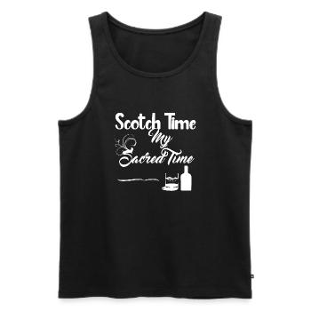 Scotch Time Design - Men's Premium Organic Tank Top - black - Front - AI Model Male 178 light (178cm)