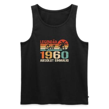 Original 1960 Jahrgang Vintage Geburtstag 1960 - Männer Premium Bio Tank Top - Schwarz - Vorne - Michal (187cm)