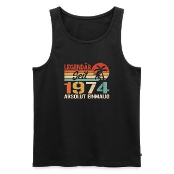 Original 1974 Jahrgang Vintage Geburtstag 1974 - Männer Premium Bio Tank Top - Schwarz - Vorne - Michal (187cm)