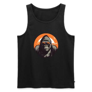 Gorilla with sunglasses, monkey, primate - Men's Premium Organic Tank Top - black - Front - AI Model Male 178 light (178cm)