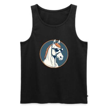 Horse, Horse, Horse, Warhorse, Nag, Pony - Men's Premium Organic Tank Top - black - Front - AI Model Male 178 light (178cm)