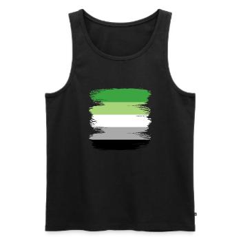 Aromantisch Aromantik A Romantisch Romantik Flagge - Männer Premium Bio Tank Top - Schwarz - Vorne - AI Model Male 178 light (178cm)