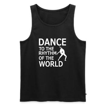 Danse Musique de danse - Débardeur bio Premium Homme - noir - Devant - Michal (187cm)