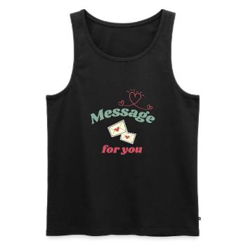Love Design - Lettre d’amour - Débardeur bio Premium Homme - noir - Devant - AI Model Male 178 light (178cm)