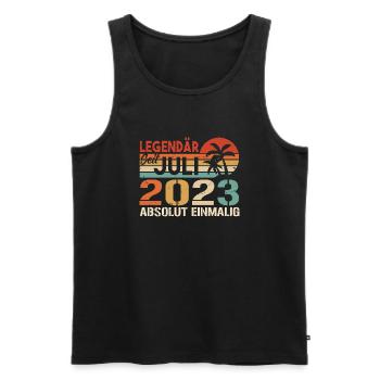 2023 Juli Geboren im Juli 2023 - Männer Premium Bio Tank Top - Schwarz - Vorne - Michal (187cm)