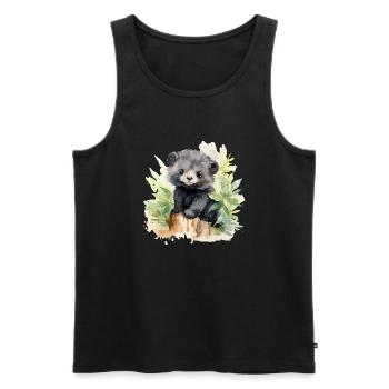 Braunbär - Männer Premium Bio Tank Top - Schwarz - Vorne - Michal (187cm)