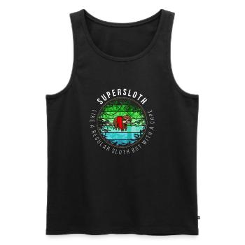 Supersloth in the jungle - Men's Premium Organic Tank Top - black - Front - AI Model Male 178 light (178cm)
