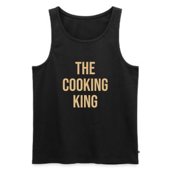 the cooking king - Männer Premium Bio Tank Top - Schwarz - Vorne - Michal (187cm)