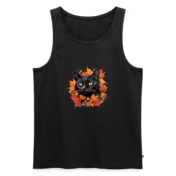 Chats Noirs Mystiques - Des Motifs Uniques - Débardeur bio Premium Homme - noir - Devant - Michal (187cm)