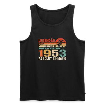Legenden werden im Oktober 1953 geboren - 1953 - Männer Premium Bio Tank Top - Schwarz - Vorne - Michal (187cm)