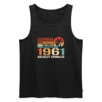 Legenden werden im Oktober 1961 geboren - 1961 - Männer Premium Bio Tank Top - Schwarz - Vorne - Michal (187cm)