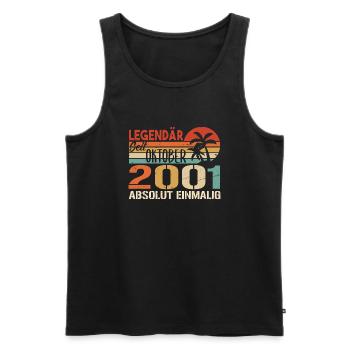 Legenden werden im Oktober 2001 geboren - 2001 - Männer Premium Bio Tank Top - Schwarz - Vorne - Michal (187cm)