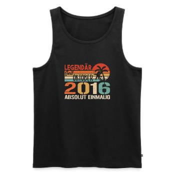 Legenden werden im Oktober 2016 geboren - 2016 - Männer Premium Bio Tank Top - Schwarz - Vorne - Michal (187cm)