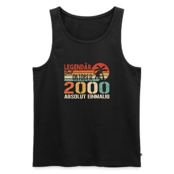 Legenden werden im Oktober 2000 geboren - 2000 - Männer Premium Bio Tank Top - Schwarz - Vorne - AI Model Male 178 light (178cm)